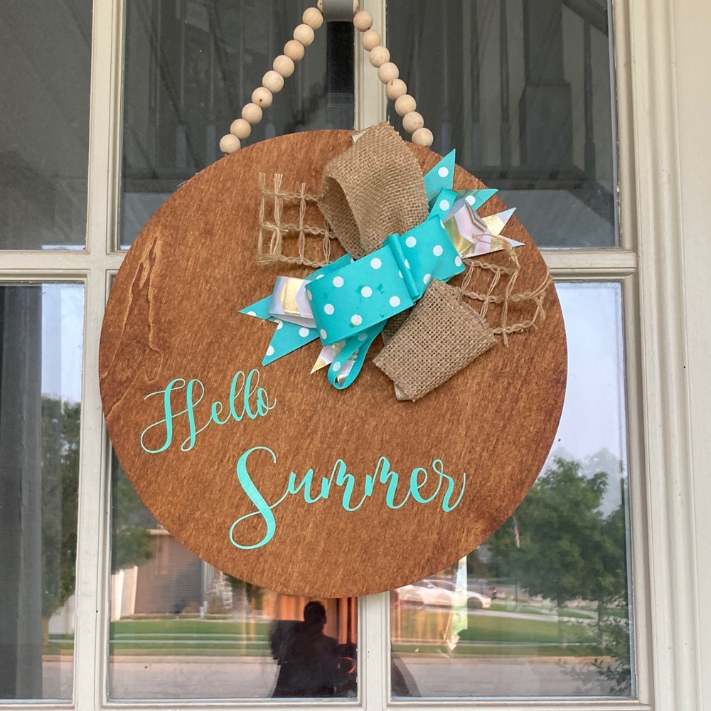 Hello summer door hanger/ front door, decor, summer decoration for door